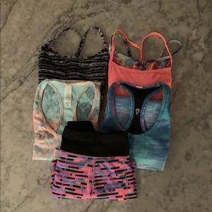 Ivivva by Lululemon Girls Lot of 5 Tank Tops Shorts Size 14